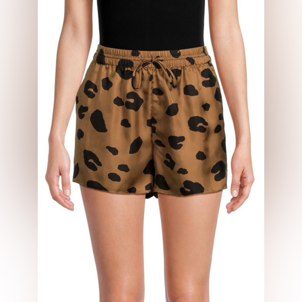 NWT! THEORY Leopard Silk Shorts size Large L